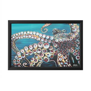"Wild Octopus I" by Carolee Vitaletti Framed with LED Light Animal Wall Art 16 in. x 24 in.