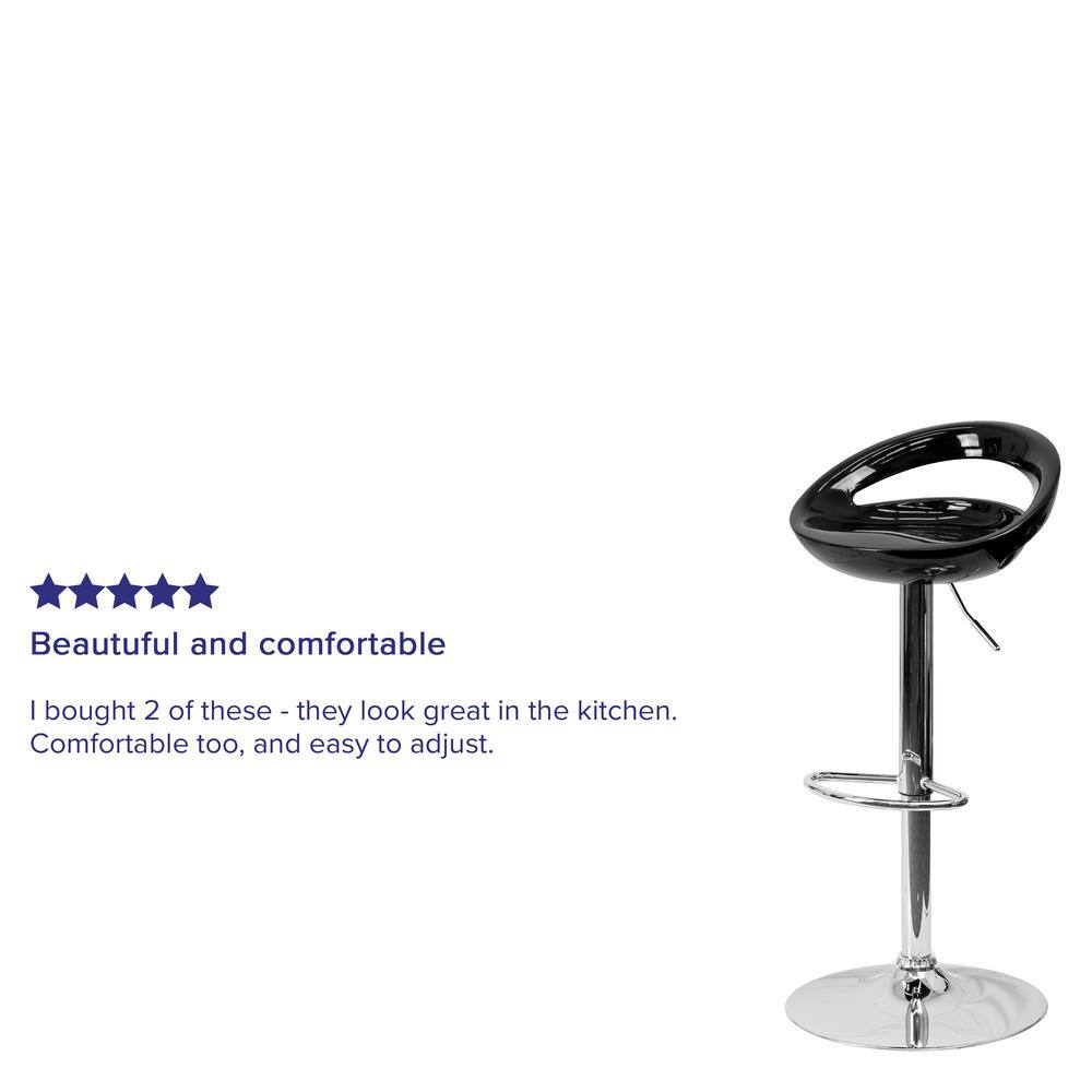 Sleek Black Metal Adjustable Swivel Barstool with Chrome Base