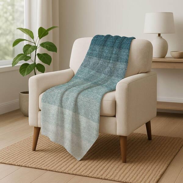 Premium Machine Washable ASB928 Teal 50 in. x 70 in. Sherpa Throw Blanket