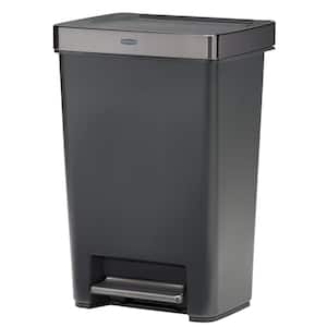 12.4G Premier Series III Step-On Trash Can with Stainless Steel Rim