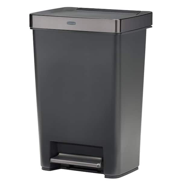 Rubbermaid 12.4G Premier Series III Step-On Trash Can with Stainless Steel Rim