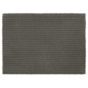 Homespun Noodle 27 in. x 45 in. Cool Gray Polyester Machine Washable Bath Mat