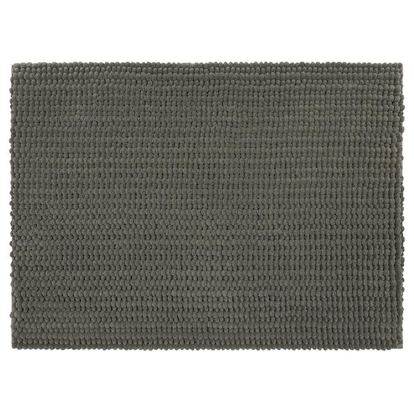 Mohawk Home Homespun Noodle 27 in. x 45 in. Cool Gray Polyester Machine Washable Bath Mat