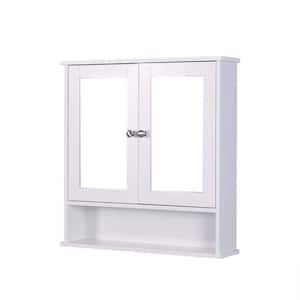 22.05 in. W x 5.12 in. D x 22.80 in. H White Bathroom Wall Cabinet with Adjustable Shelf