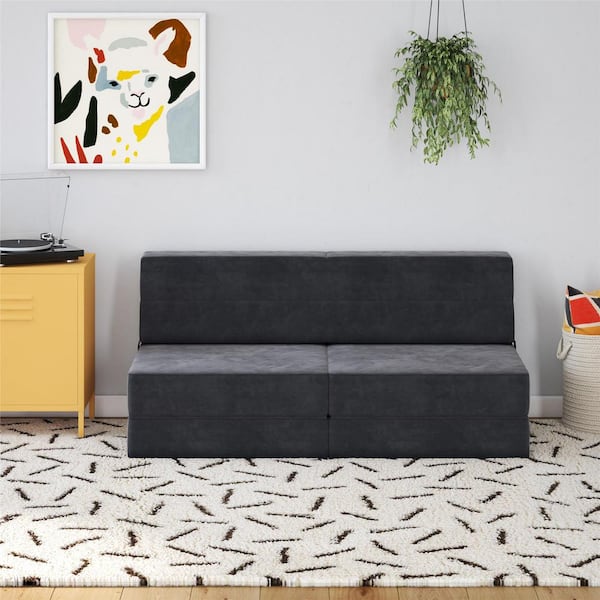 The Flower Modular Armless Chair and Lounger, Gray Microfiber