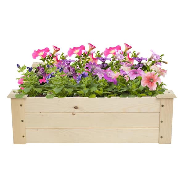 Karl home Square 24 in. Wood Garden Bed Frame Ground Type