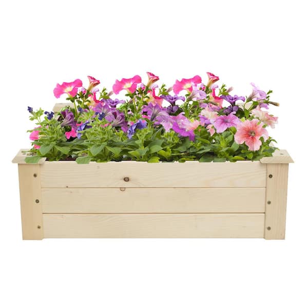 Winado Square 24 in. Wood Garden Bed Frame Ground Type 662171411940 ...