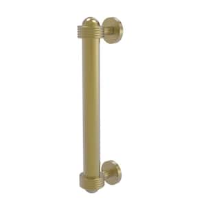 8 in. Center-to-Center Door Pull with Groovy Aents in Satin Brass