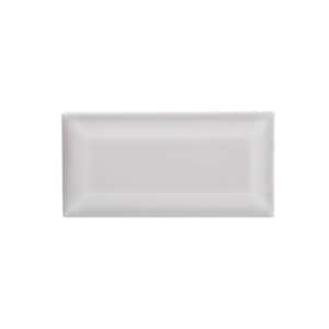 Weather Grey Bevel 3 in. x 6 in. Subway Glossy Ceramic Wall Tile (0.125 sq. ft. /Each)