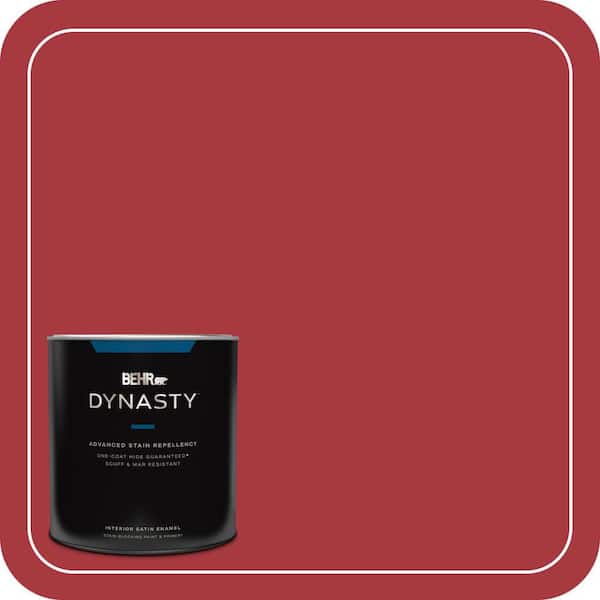 BEHR DYNASTY 1 qt. #BXC-03 Scarlet Satin Enamel Interior Stain-Blocking Paint and Primer