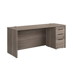 Affirm 71.102 in. Hudson Elm Desk with (Fully Assembled) 3-Drawer Mobile File Cabinet