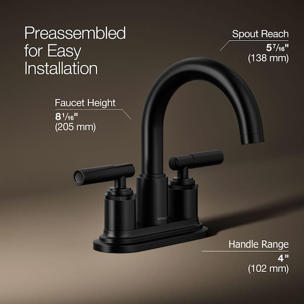 KOHLER Torrington 4 in. Centerset Double Handle Bathroom Faucet in