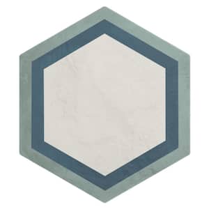 Dash Deco Ocean Cielo 8.5 in. x 0.35 in. Matte Hexagon Porcelain Floor and Wall Tile Sample