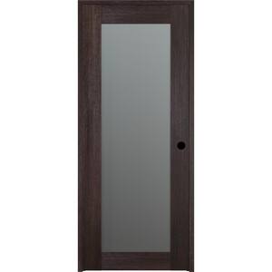 32 in. x 96 in. Left-Hand Solid Composite Core Full Lite Frosted Glass Veralinga Oak Wood Single Prehung Interior Door