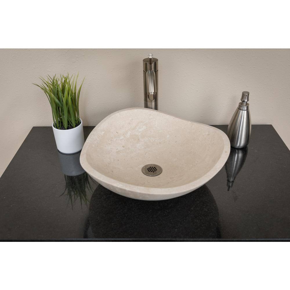 Eden Beige Stone Curved Rim Bathroom Sink