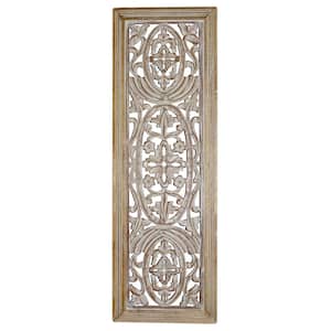 Benzara Attractive Mango Wood Wall Panel with Intricate Details BM01909 ...