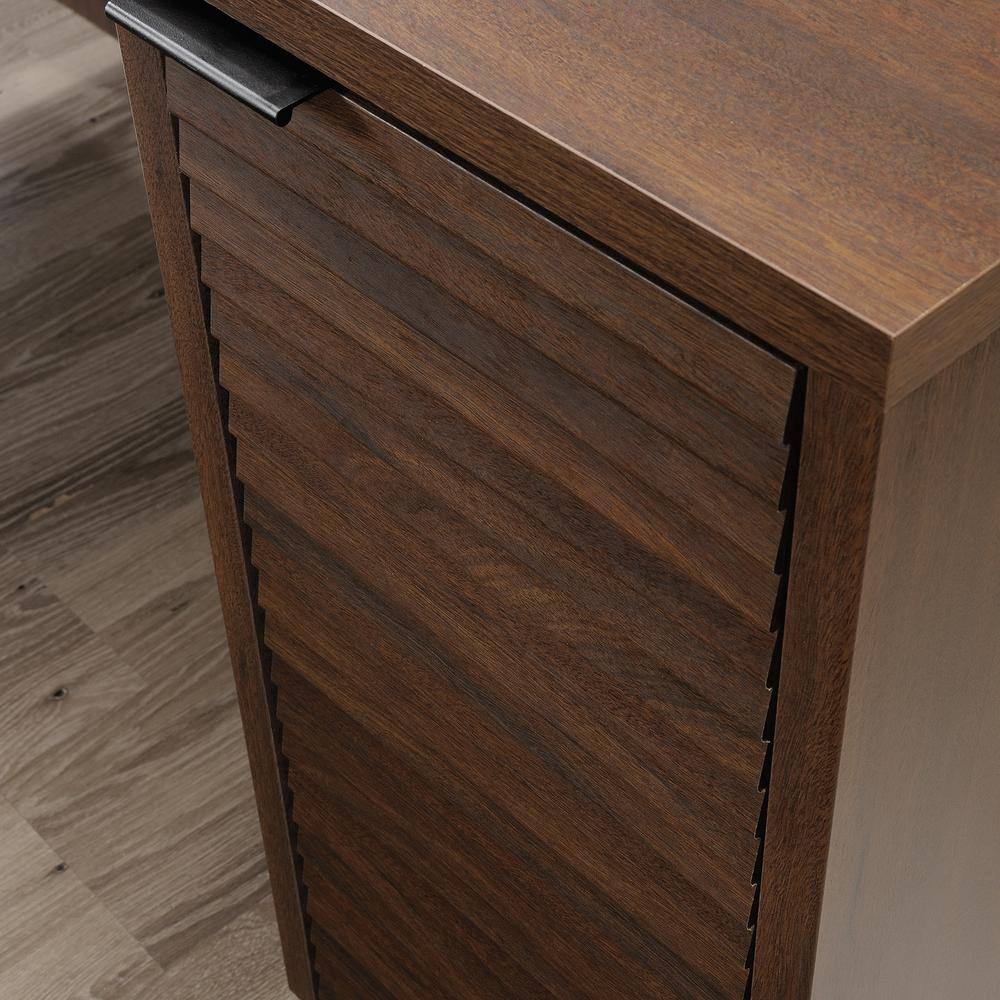 Spiced Mahogany 65'' L-Shaped Executive Desk with File Storage