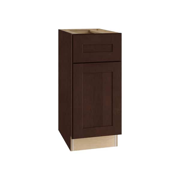 Home Decorators Collection Franklin Stained Manganite Plywood Shaker Assembled Bathroom Cabinet Soft Close Right 12 in W x 21 in D x 34.5 in H