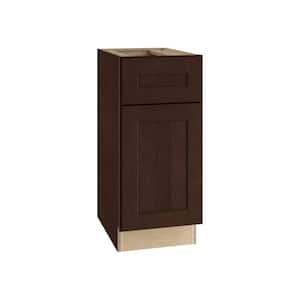 Franklin Stained Manganite Plywood Shaker Assembled Bathroom Cabinet Soft Close 15 in W x 21 in D x 34.5 in H