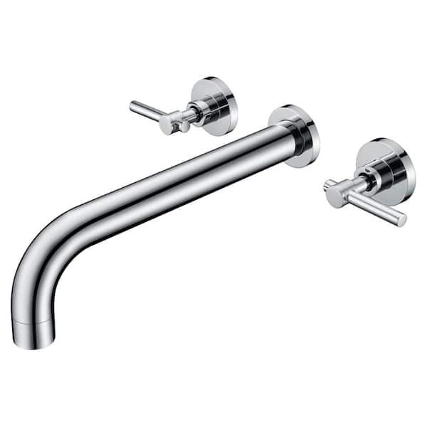 SUMERAIN Modern 2-Handle Wall Mounted Roman Tub Faucet with Spot Resistant in Chrome