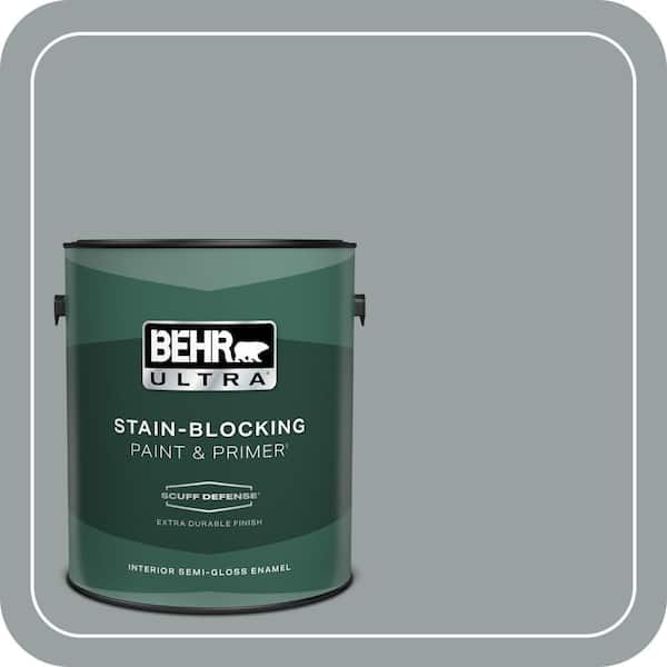 BEHR ULTRA 1 gal. Home Decorators Collection #HDC-SM16-02 River Rock Grey Extra Durable Semi-Gloss Enamel Interior Paint & Primer