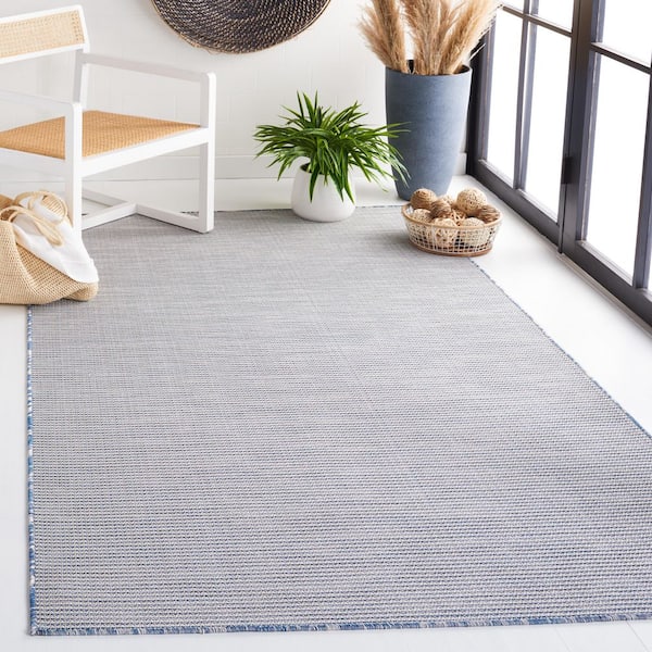 Martha Stewart 6 ft. x 10 ft. Navy Marle Crosshatch Area Rug
