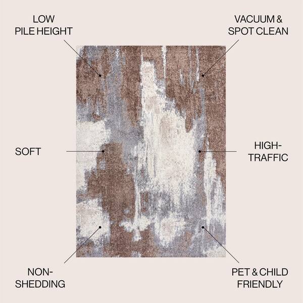 JONATHAN Y Zoe Brown/Cream 8 ft. x 10 ft. Contemporary Bohemian