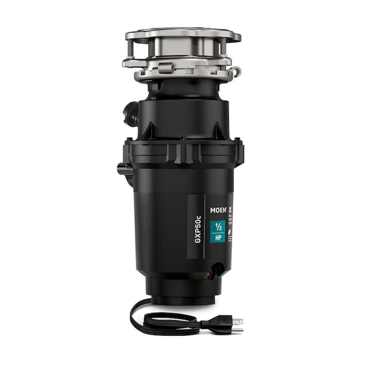 MOEN Prep Series 1/2 HP Continuous Feed Garbage Disposal with Power Cord and Universal Mount