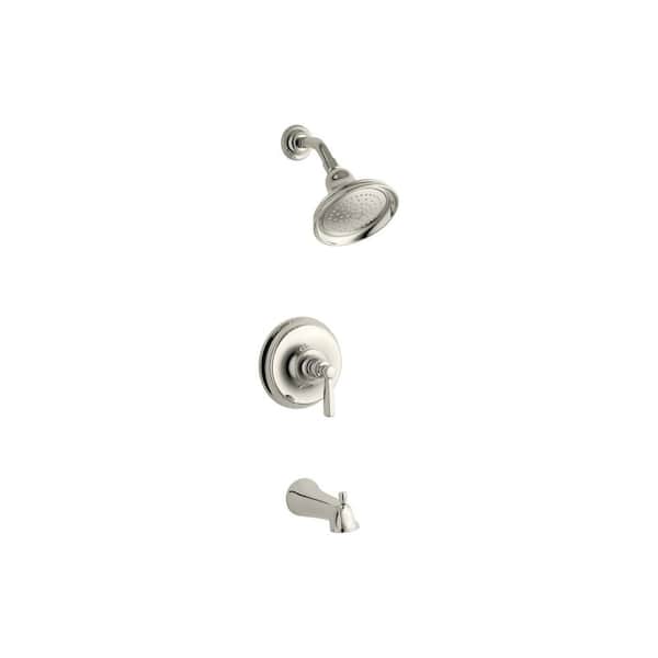 KOHLER Bancroft 1-Handle 1-Spray 2.5 GPM Tub and Shower Faucet with Metal Lever Handle in Polished Nickel