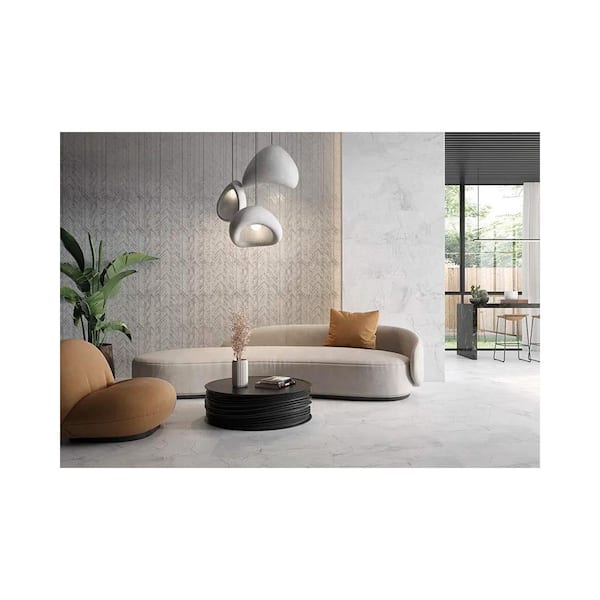 Strata 16 in. x 48 in. Matte Light Grey and White Ceramic Large Format Wall and Floor Tile (15.5 sq ft/case)-3 Pack
