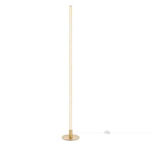 57.5 in. Gold RGBW LED Dimmable Standing Floor Lamp for Living Room with Smart App and Remote Control