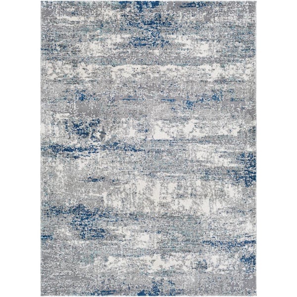 Livabliss Paloma Dark Blue 7 ft. x 9 ft. Indoor/Outdoor Area Rug