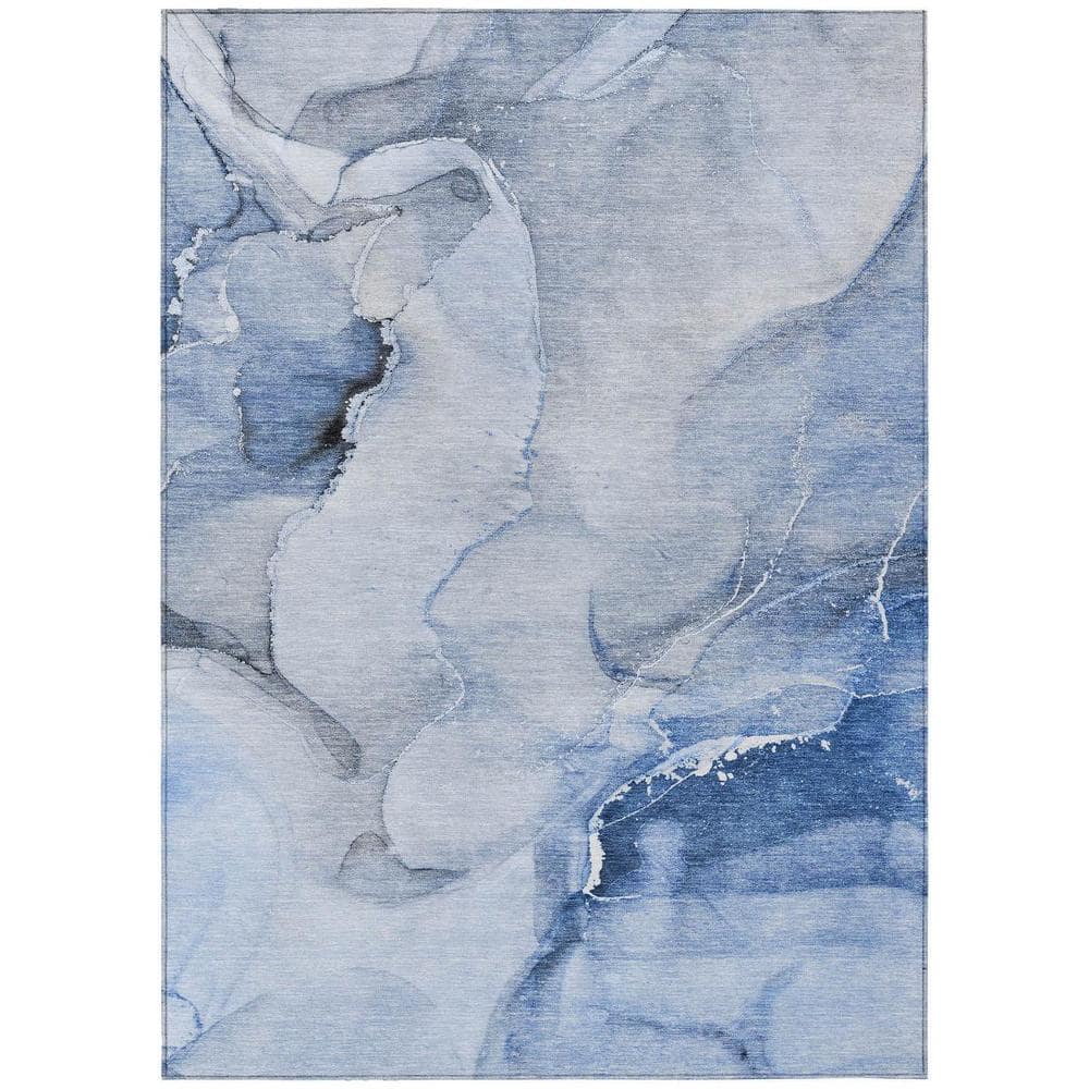 Blue and Gray 8 ft. x 10 ft. Woven Abstract Polyester Rectangle Indoor/Outdoor Area Rug price history on PriceWatchPro