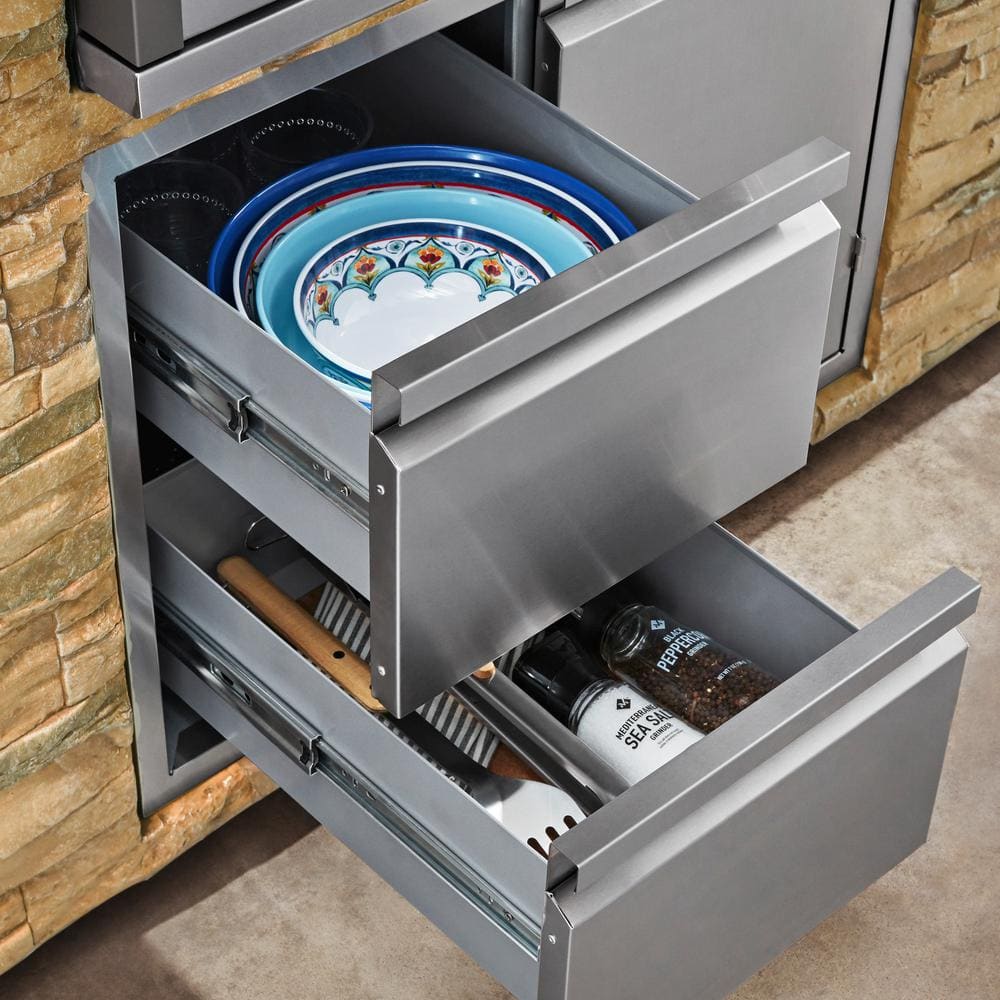78" Stainless Steel Propane Grill Island with Rotisserie