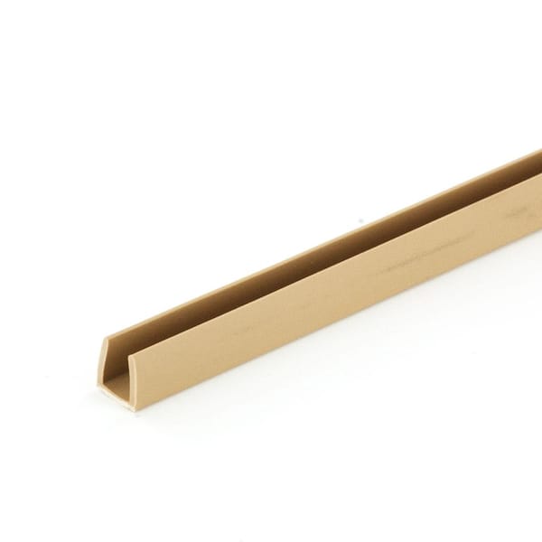 Outwater 9/32 in. D x 1/4 in. W x 72 in. L Beige Styrene Plastic U-Channel Moulding Fits 1/4 in. Board, (10-Pack)