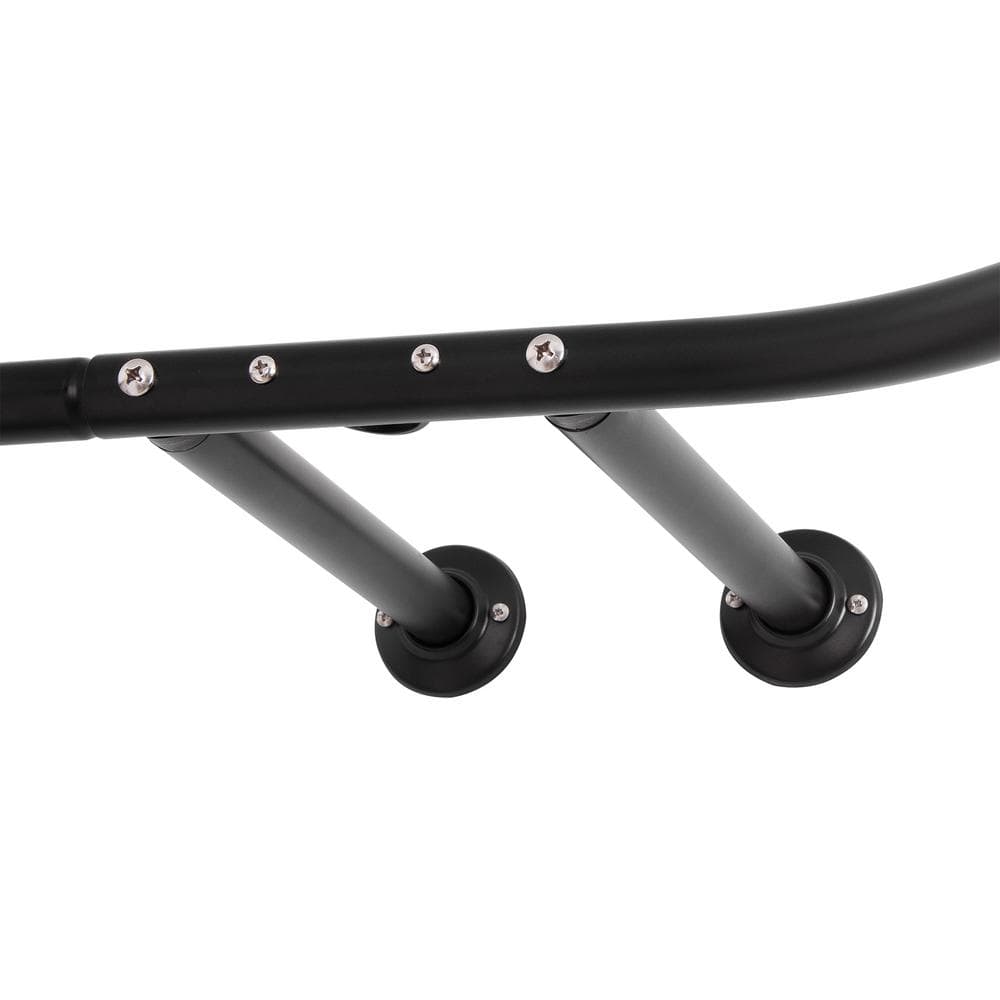 Black Aluminum D-Shaped Wall and Ceiling Mounted Shower Rod
