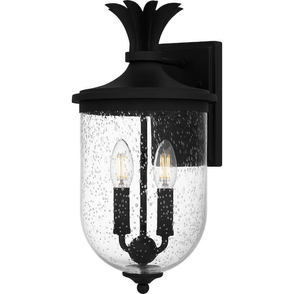 Havana 16.25 in. Earth Black Hardwired Outdoor Wall Lantern Sconce