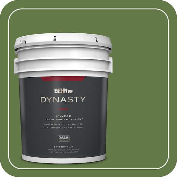 BEHR DYNASTY 5 gal. #M370-7 Mown Grass Flat Exterior Stain-Blocking Paint & Primer