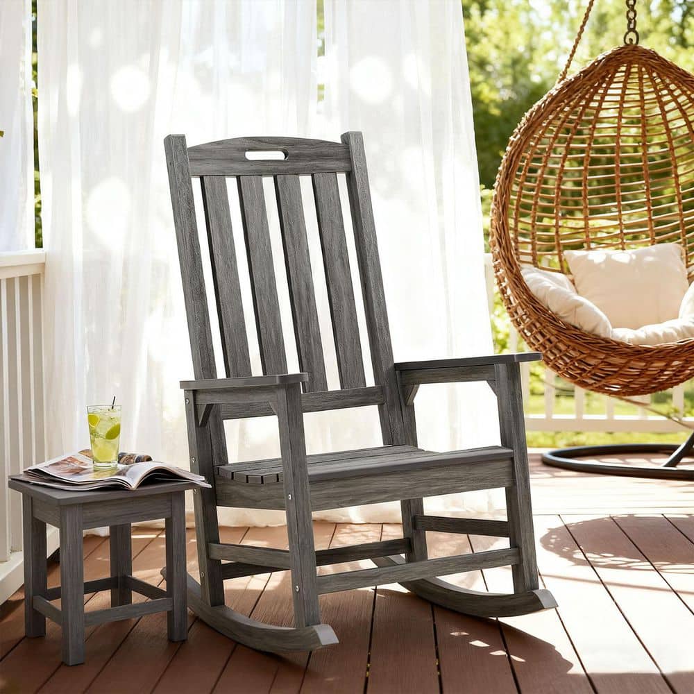 Dark Gray Oversized Plastic Outdoor Rocking Chair price history on PriceWatchPro