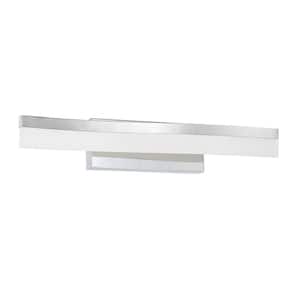 CERV 24.25 in. 1 Light Chrome, White LED Vanity Light Bar with White Acrylic Shade