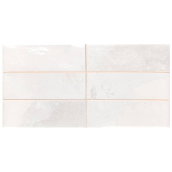Kings Luxe Tradition Brick White 7-7/8 in. x 7 in. Porcelain Wall Take Home Tile Sample