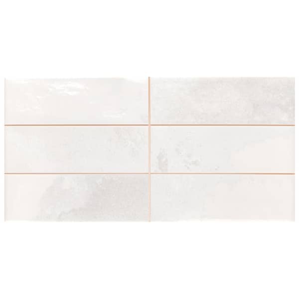 Merola Tile Kings Luxe Tradition Brick White 7-7/8 in. x 15-3/4 in. Porcelain Wall Tile (10.56 sq. ft./Case)