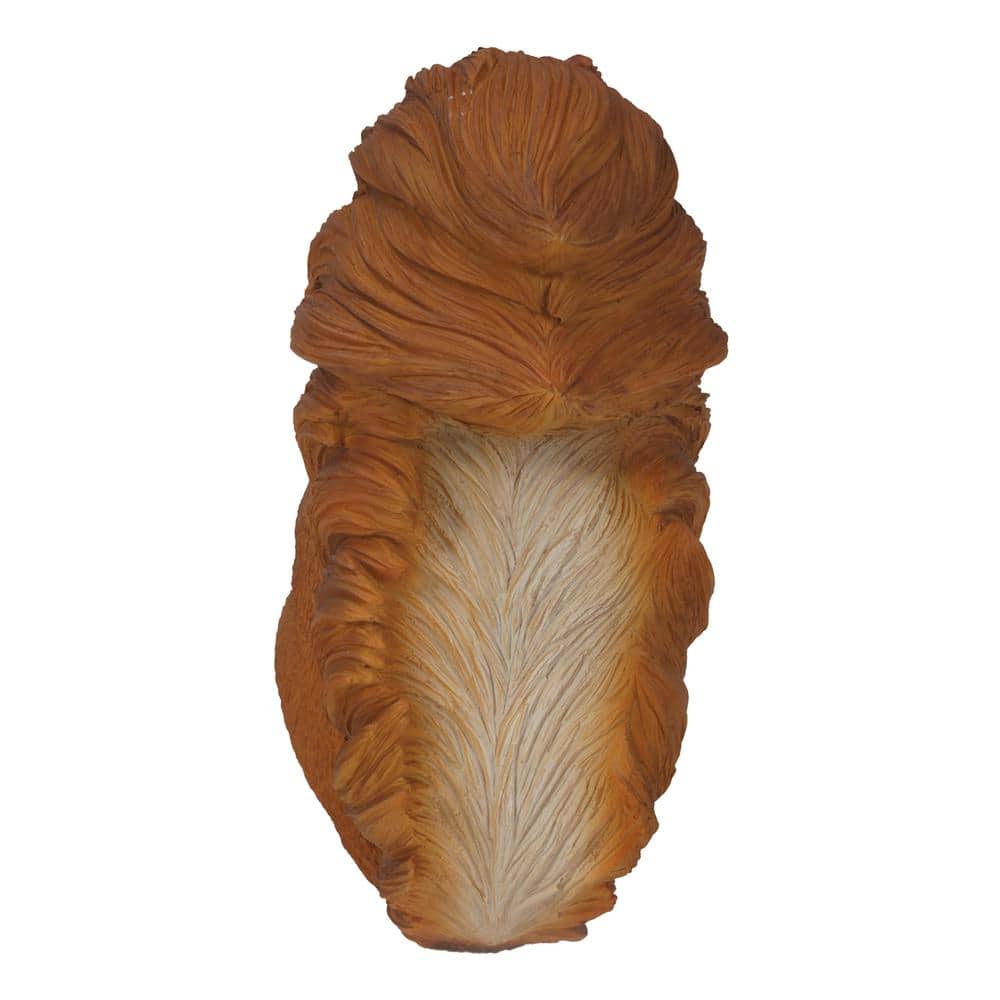 Life-Like Brown Polyresin Squirrel Eating Garden Statue
