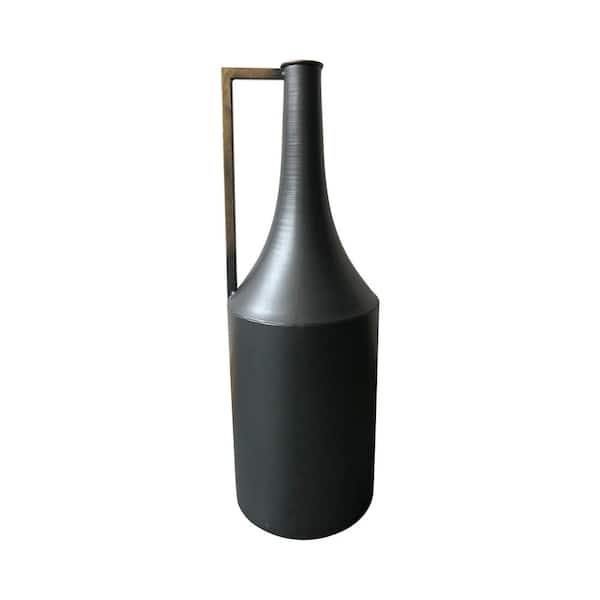 NADAAL STUDIOS Bellamy Sleek Iron Vase - The Embodiment of Modern Functionality and Timeless Design, Black