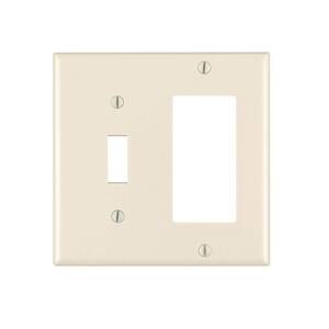 2-Gang Light Almond 1-Toggle / 1-Decora/Rocker Plastic Standard Wall Plate (1-Pack) 80405-T