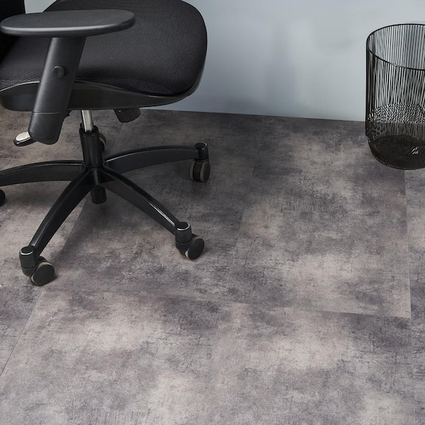 Duren Concreto Steel 28MIL x 18 in. W x 36 in. L Glue Down Waterproof Luxury Vinyl Plank Flooring (36 sqft/case)