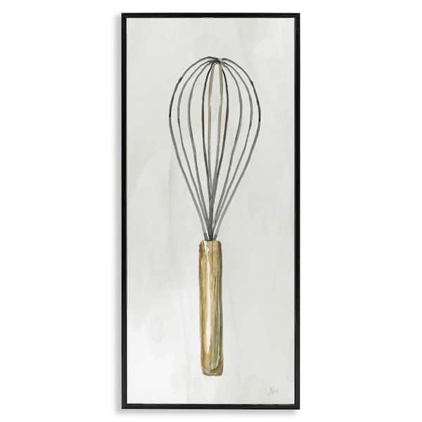 Rustic Kitchen Whisk by Nan Black Framed Food Giclee Art Print 30 in. x 13 in.
