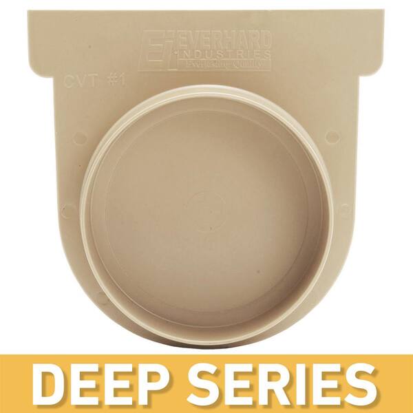 U.S. TRENCH DRAIN Deep Series Sandstone End Cap and 3 in. Pipe Adaptor for Modular Trench and Channel Drain Systems