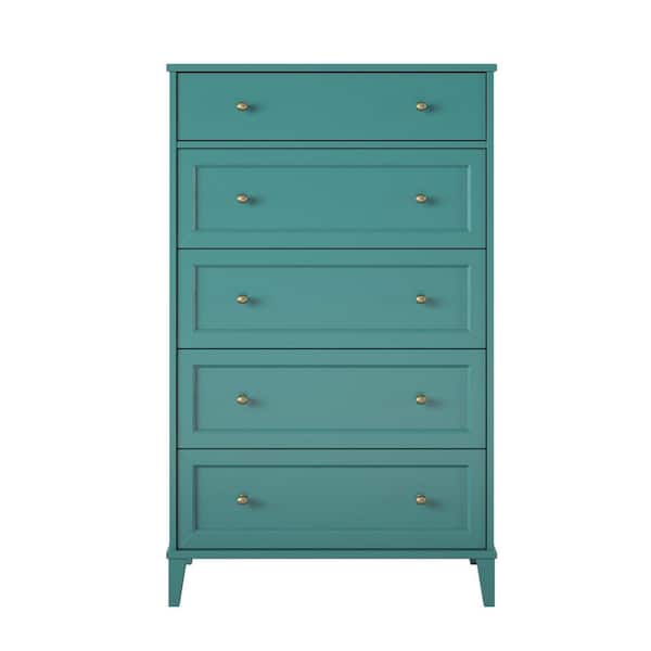 Ameriwood Home Monticello Emerald Green, 5 Drawer 32 in. W, Dresser
