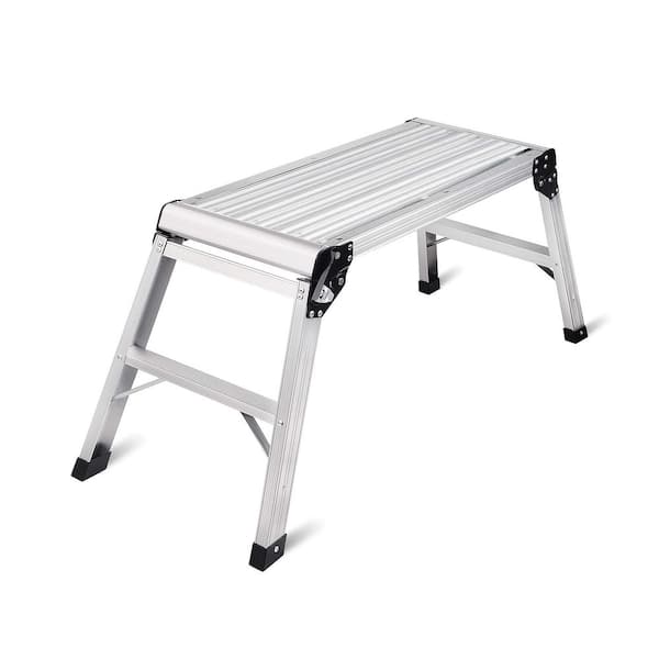 30 in. x 12 in. x 20 in. Aluminum Work Platform, 330 lb. Load Capacity with Anti-Slip Surface and Skid Resistant Feet